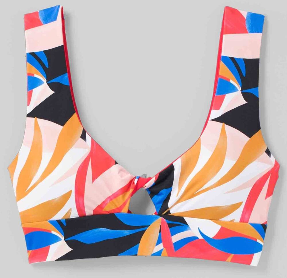 NWT prAna Under the Palms Top Tropics XL Tank Bikini Top White Black